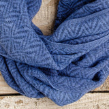 Blue Alpaca Infinity Tube Scarf, Warm Knit