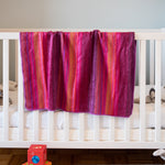 Cozy Alpaca Wool Baby Blanket, Traditionally Woven, in Pink Tones