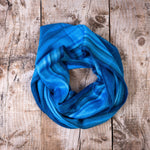 Lush Alpaca Wool Oversized Infinity Scarf (Blue)