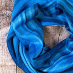 Lush Alpaca Wool Oversized Infinity Scarf (Blue)