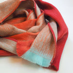 Chic Oversized Alpaca Wool Shawl / Wrap for Fall, Orange Tones
