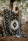 Tribal Traditional Warm Alpaca Wool Boho Throw Blanket (Queen)