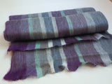 Alpaca Wool Shawl or Scarf, Grey & Lilac Stripes