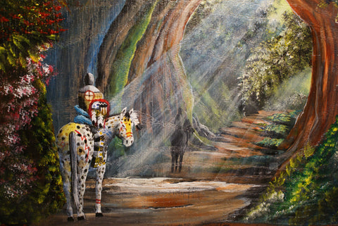 "Sacred Cavern" Original Wood Painting