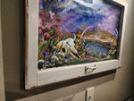 "Spring on the Prairie" Painted Original Old Window Frame