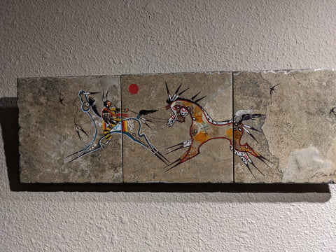 "Stolen Appaloosa's" Stone Tile Acrylic Painting
