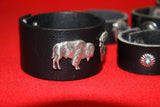 Indigenous Leather Bracelet with Metal Animals Decorations