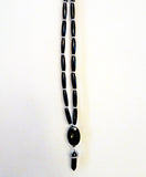 Men's Native Necklace With Bone, Stone & Glass Beads