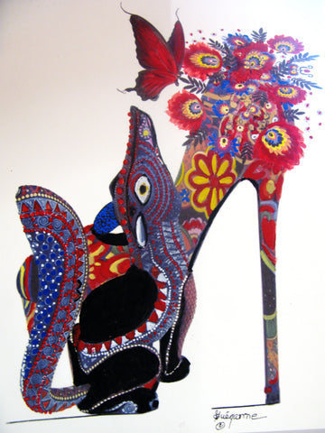 "Shoes with attitude!", Original Native Canadian Painting