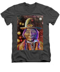 Sitting Bull Spirit Orbs, Native Artwork - Men's V-Neck T-Shirt