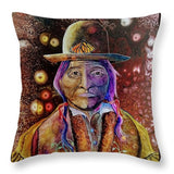 Sitting Bull Spirit Orbs, Native Artwork - Throw Pillow