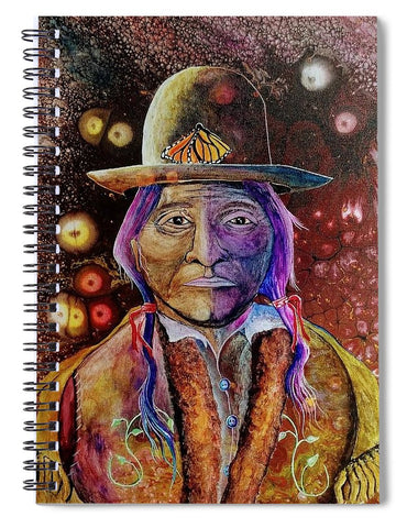 Sitting Bull Spirit Orbs, Native Artwork - Spiral Notebook