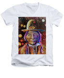 Sitting Bull Spirit Orbs, Native Artwork - Men's V-Neck T-Shirt